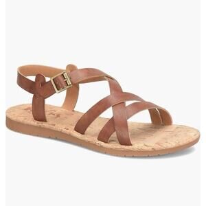 Korks Kork-Ease Jerrick Flat Strappy Vegan Faux Leather Sandals Size 9.5 Brown